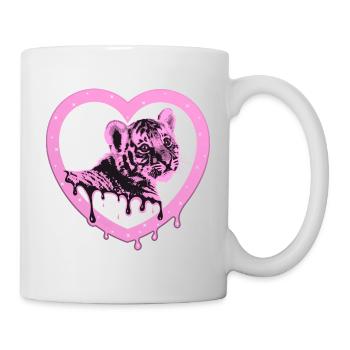 Tigre dans le cœur - Rose - Mug blanc - blanc - Droite