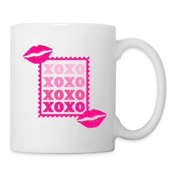 Bisous XOXO - Mug blanc - blanc - Droite