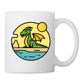 Dragon on the beach - Mug - white - Right