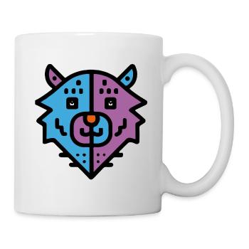 Funny cartoon bear in vector style - Mug - white - Right