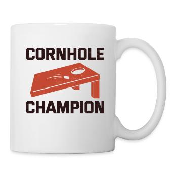 Cornhole Bean Bag Toss Outdoor Lawn Spiel lustig - Tasse - Weiß - Rechts