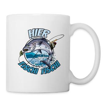 Hier Fischi Fischi - Tasse - Weiß - Rechts