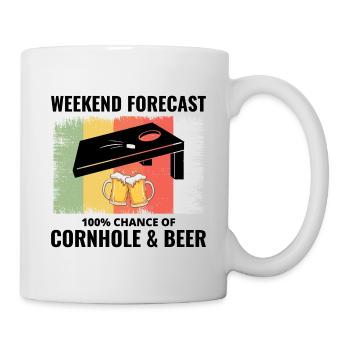Cornhole Drinking Bean Bag Toss Jeu de pelouse en plein air - Mug blanc - blanc - Droite