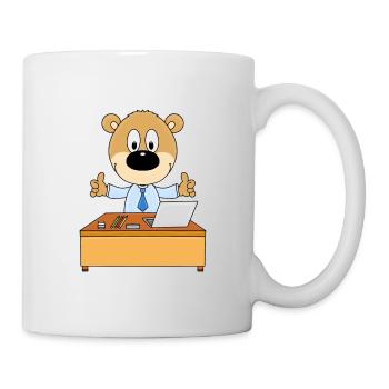 TEDDY - ARBEIT - BÜRO - SCHREIBTISCH - JOB - BERUF - Tasse - Weiß - Rechts