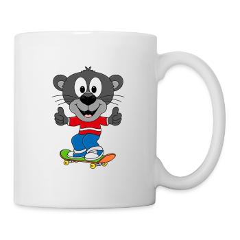 PANTHER - SKATEBOARD - TIER - KIND - BABY - SPORT - Tasse - Weiß - Rechts