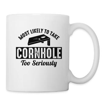 Cornhole Bean Bag Toss Jeu de pelouse en plein air drôle - Mug blanc - blanc - Droite
