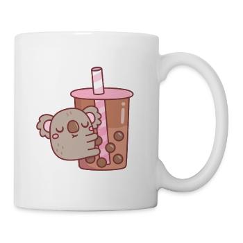 Mignon Chubby Koala Bear Hugging Bubble Tea - Mug blanc - blanc - Droite