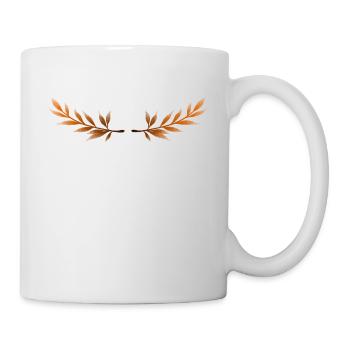 Fleurs de laurier coloré en dotwork ( pointillés) - Mug blanc - blanc - Droite