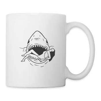 Hai-Frau - Tasse - Weiß - Rechts