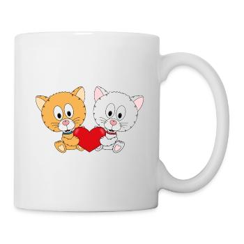 LIEBE - LOVE - KATZEN - KATZE - TIER - KIND - BABY - Tasse - Weiß - Rechts
