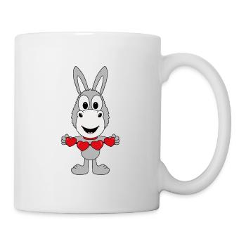 LIEBE - LOVE - ESEL - HERZEN - TIER - KIND - BABY - Tasse - Weiß - Rechts