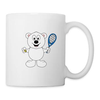 TENNIS - TEDDYBÄR - SPORT - TIER - KIND - BABY - Tasse - Weiß - Rechts