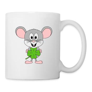 KLEEBLATT - GLÜCKSBRINGER - MAUS - TIER - BABY - Tasse - Weiß - Rechts