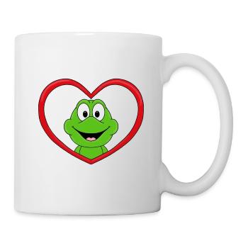 LIEBE - LOVE - FROSCH - TIER - KIND - BABY - FUN - Tasse - Weiß - Rechts