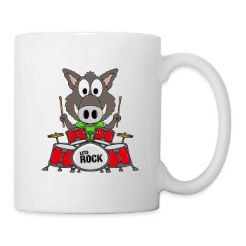 MUSIK - SCHLAGZEUG - WILDSCHWEIN - TIER - BABY - Tasse - Weiß - Rechts