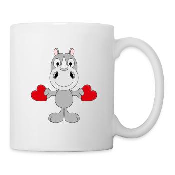 LIEBE - LOVE - NASHORN - TIER - KIND - BABY - FUN - Tasse - Weiß - Rechts