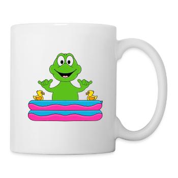 PLANSCHBECKEN - POOL - FROSCH - TIER - BABY - Tasse - Weiß - Rechts
