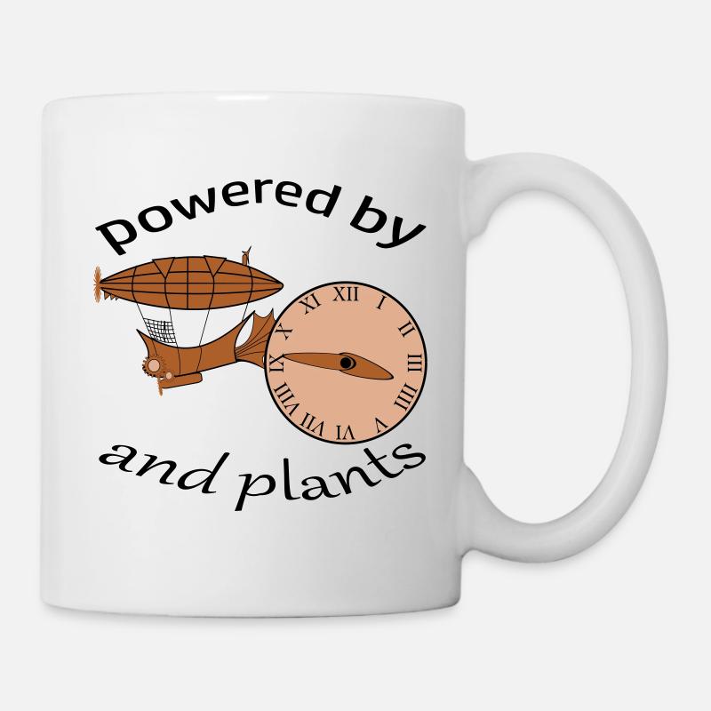 propulsé par le steampunk et les plantes - Mug blanc - blanc