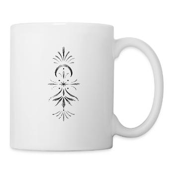 Vertikales Dotwork-Mandala - Tasse - Weiß - Rechts
