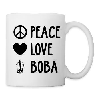 Peace Love Boba Graphic Tea Lover Tea Drinker Bubb - Tasse - Weiß - Rechts
