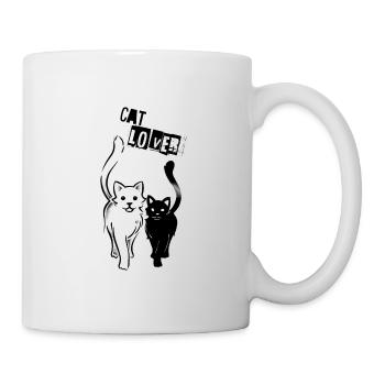 CAT LOVER - Cat Lovers / Black & White - Mug - white - Right
