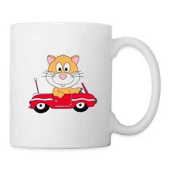 HAMSTER - AUTO - TIER - KIND - BABY - TIERISCH - Tasse - Weiß - Rechts