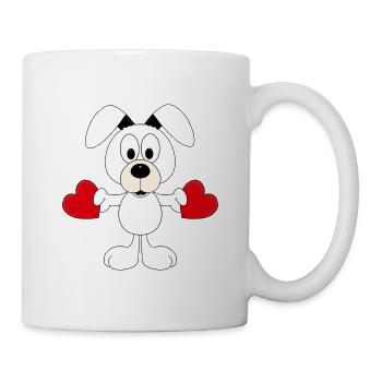 HUND - HERZEN - LIEBE - LOVE - TIERISCH - VERLIEBT - Tasse - Weiß - Rechts