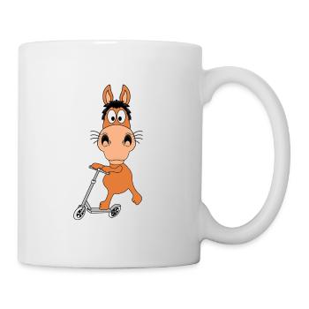 PFERD - PONY - ROLLER - TIER - KIND - BABY - Tasse - Weiß - Rechts