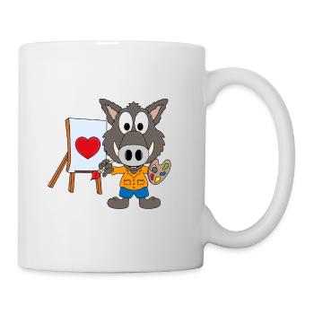 WILDSCHWEIN - MALER - KÜNSTLER - KUNST - LIEBE - Tasse - Weiß - Rechts