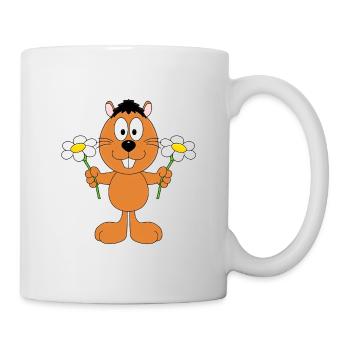 BLUMEN - BIBER - OTTER - MARDER - KINDER - BABY - Tasse - Weiß - Rechts