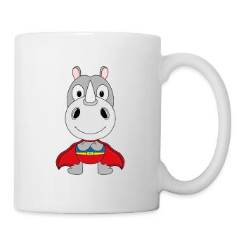 SUPERHELD - NASHORN - TIER - KIND - BABY - FUN - Tasse - Weiß - Rechts
