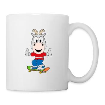 ZIEGE - SKATEBOARD - SPORT - TIER - KIND - BABY - Tasse - Weiß - Rechts