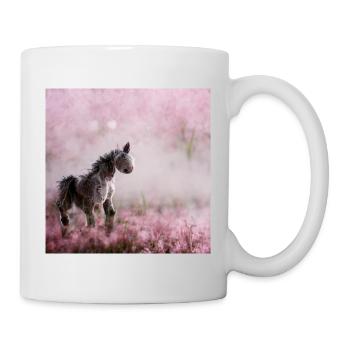 Bébé Cheval Rose Gris Saut - Mug blanc - blanc - Droite