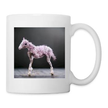Bébé Cheval Rose Gris Saut - Mug blanc - blanc - Droite