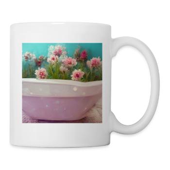 Blumen in der Badewanne Pink Beautiful II - Tasse - Weiß - Rechts