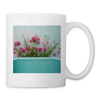 Blumen in der Badewanne Pink Beautiful VI - Tasse - Weiß - Rechts