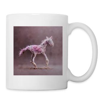 Bébé Cheval Rose Gris Saut - Mug blanc - blanc - Droite