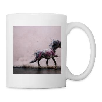 Bébé Cheval Rose Gris Saut - Mug blanc - blanc - Droite