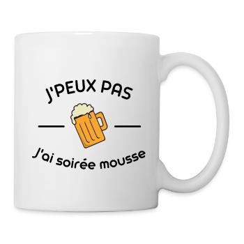 J'peux pas j'ai soirée mousse - Mug blanc - blanc - Droite