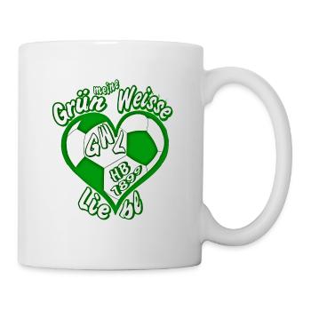 Grün Weisse Liebe - Tasse - Weiß - Rechts