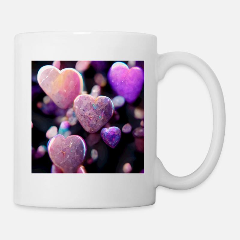 Les cœurs violets tombent - Mug blanc - blanc