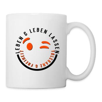 Living and letting live Tolerance and freedom - Mug - white - Right