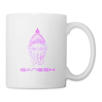 Ganesh - Zeichenlinie Old-School-Tattoo - Tasse - Weiß - Rechts