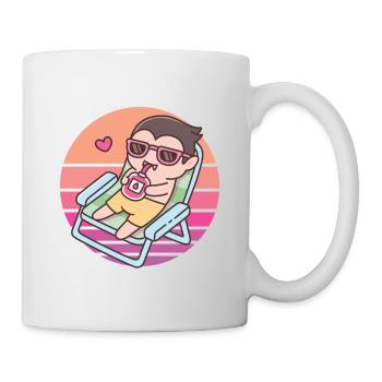 Mignon Vampire Chilling avec Blood Pack Sunset - Mug blanc - blanc - Droite