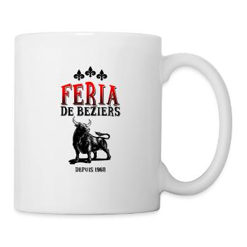 Féria de Béziers logo noir & rouge - Mug blanc - blanc - Droite