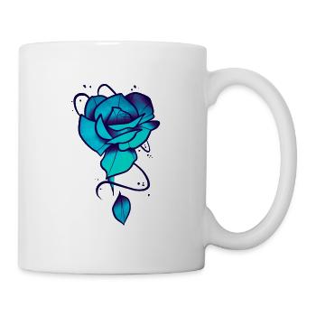 Rose turquoise - Mug blanc - blanc - Droite