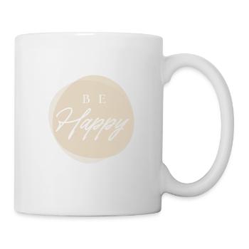 Be Happy Sois Heureux - Citation Positive - Mug blanc - blanc - Droite