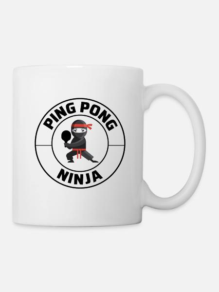 Ping Pong Master Tennis de Table Ninja Warrior Drôle - Mug blanc - blanc