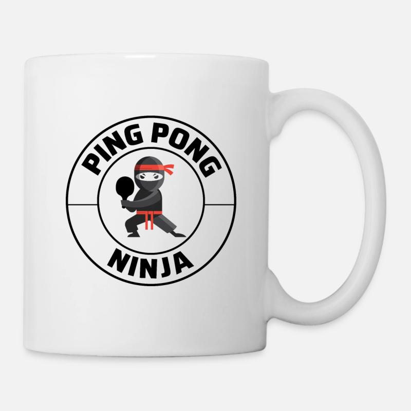 Ping Pong Master Tennis de Table Ninja Warrior Drôle - Mug blanc - blanc