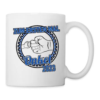 Zum ersten Mal Onkel 2023 Geschenkidee - Tasse - Weiß - Rechts